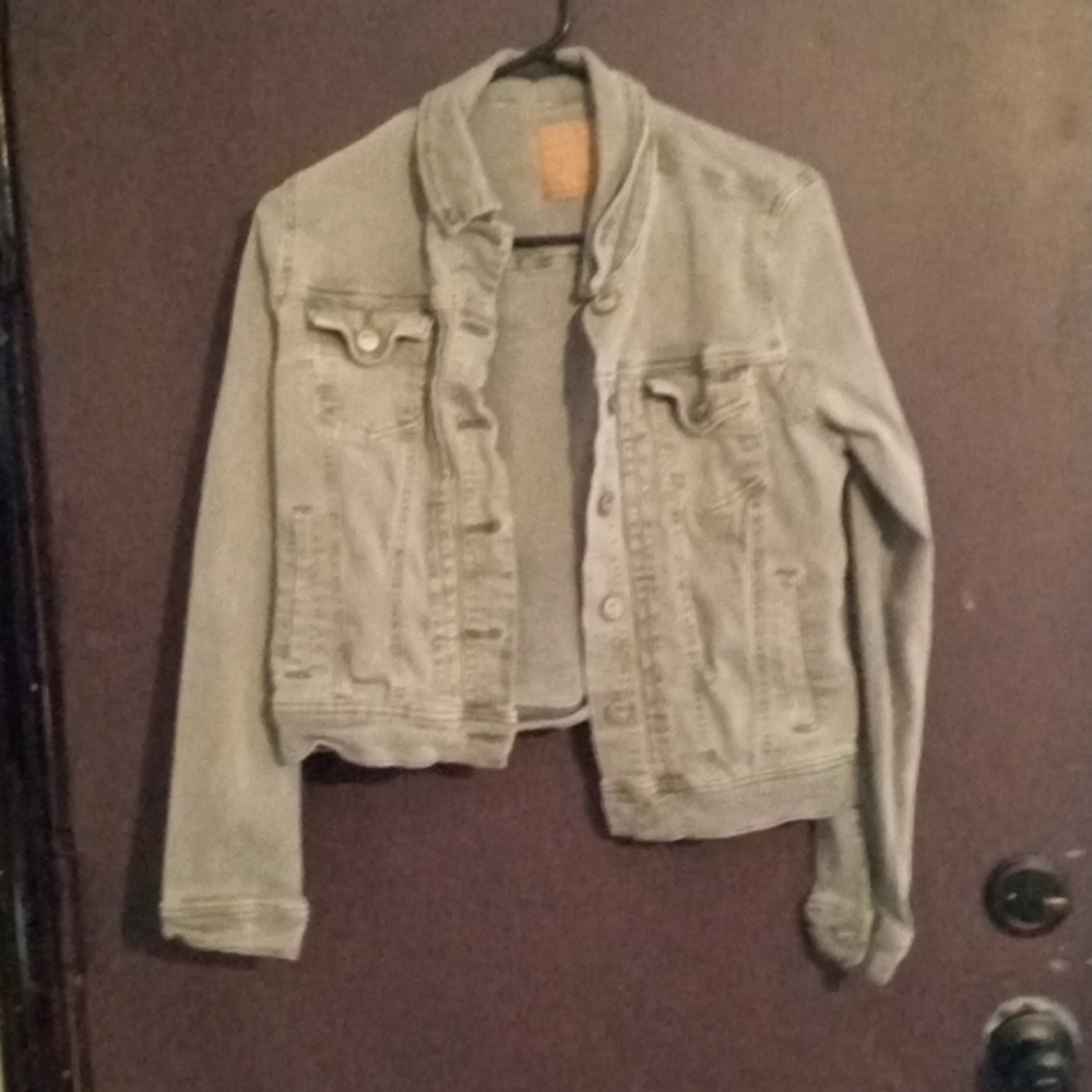 Navy green denim jacket